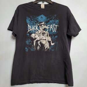 Black Fast Band T-Shirt Gothic Plague Doctor Graphic Tee Progressive Thrash Med
